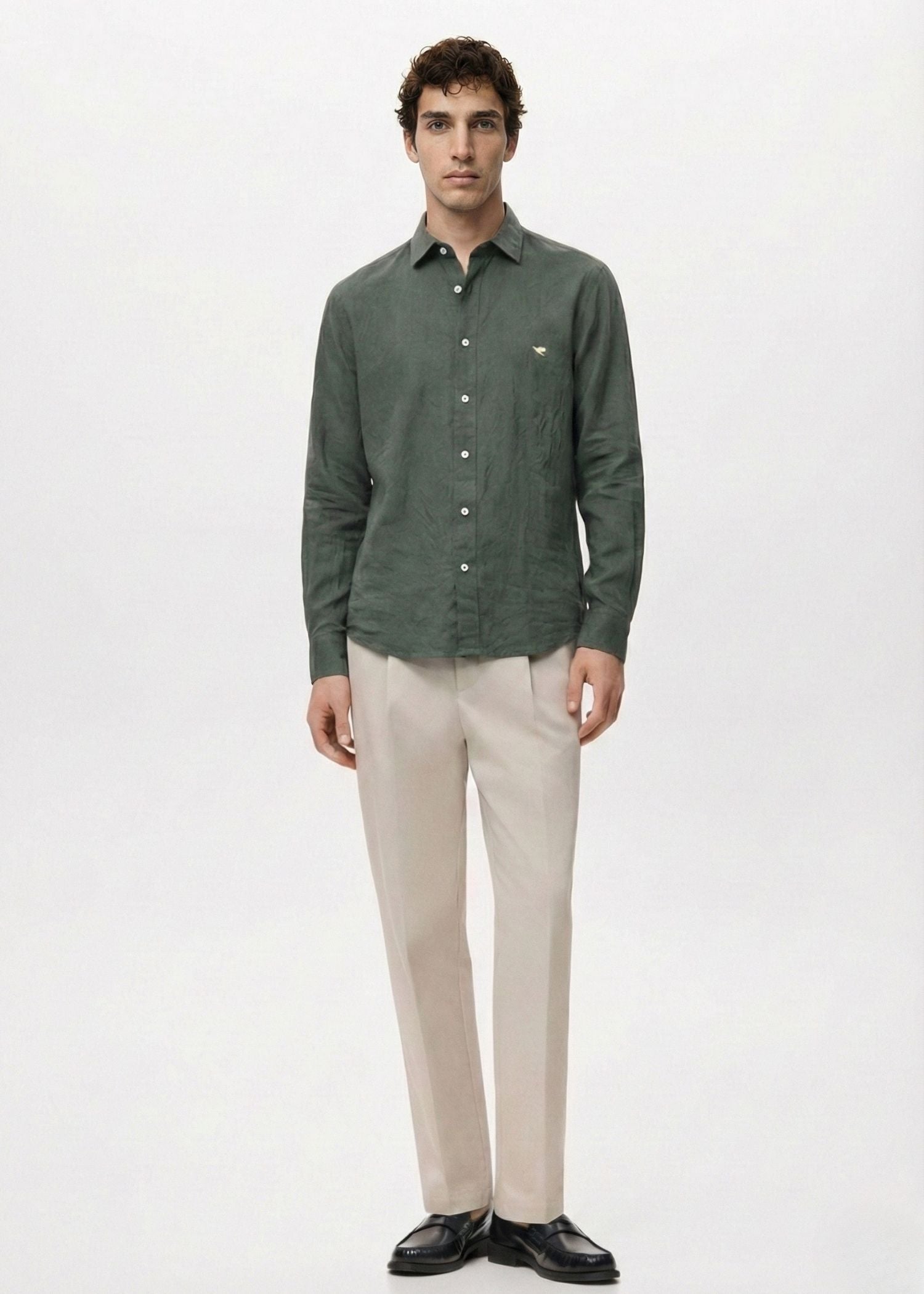 Lunar Green Crushed Cotton Shirt