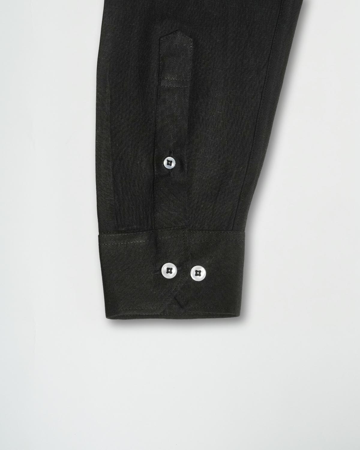 Onyx Black Viscose Linen Shirt