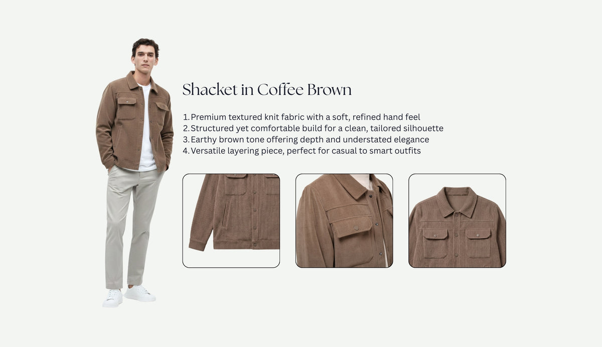 Shacket in Coffee Brown